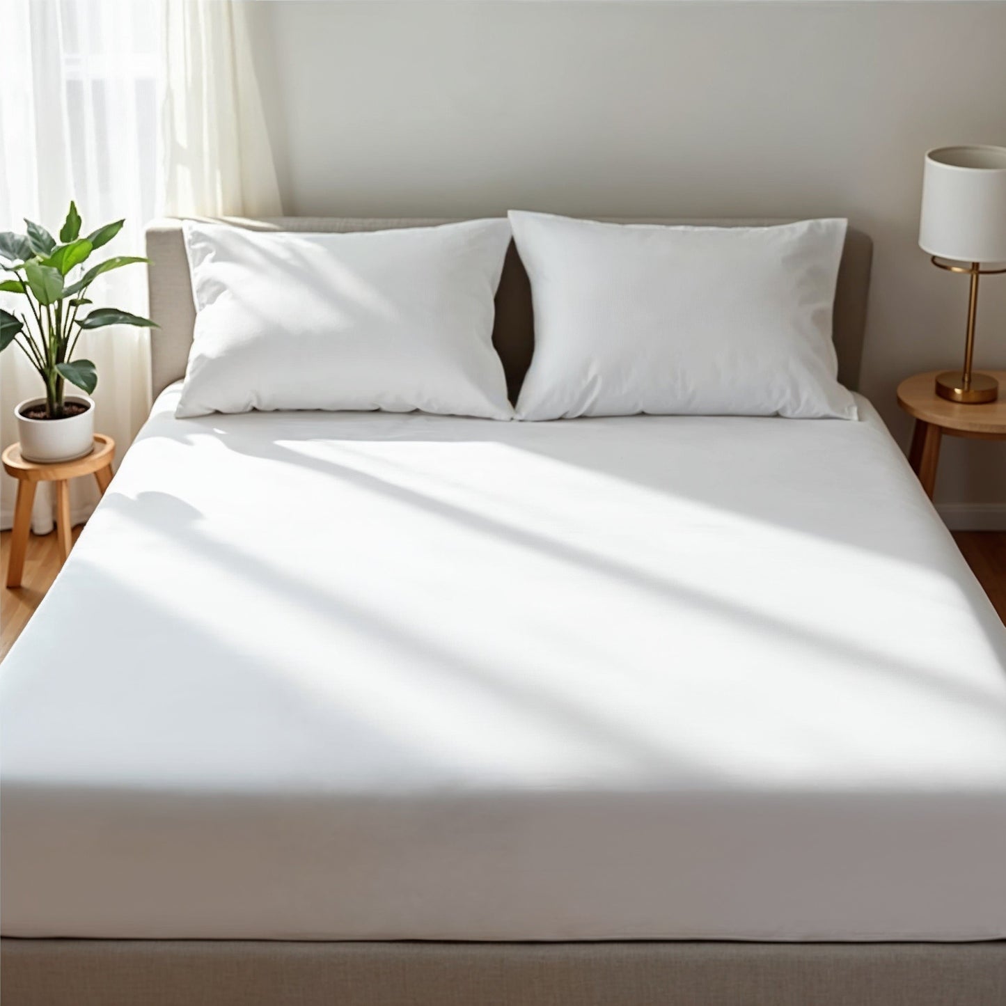 Royal Comfort 1500 TC Cotton Rich Fitted sheet 3 PC Set Double-White