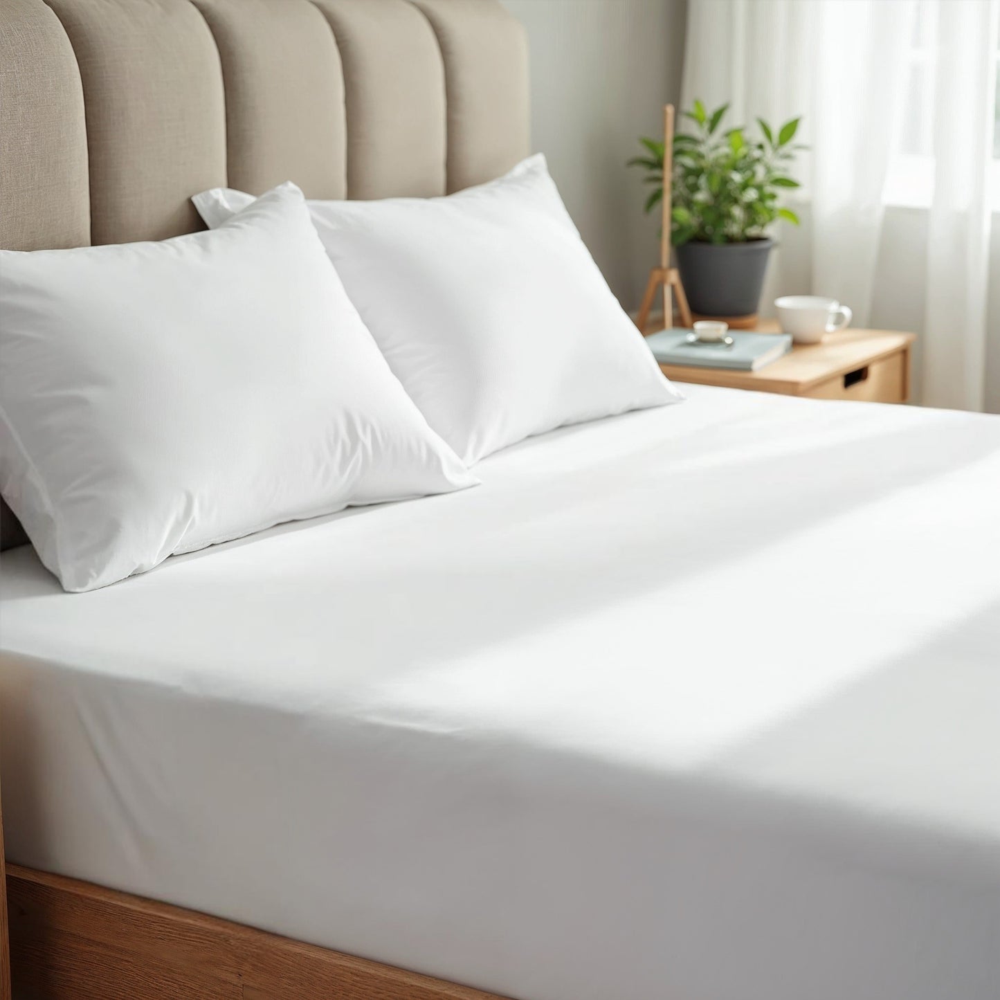 Royal Comfort 1500 TC Cotton Rich Fitted sheet 3 PC Set Double-White