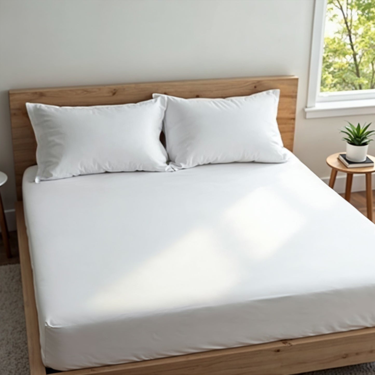 Royal Comfort 1500 TC Cotton Rich Fitted sheet 3 PC Set Double-White