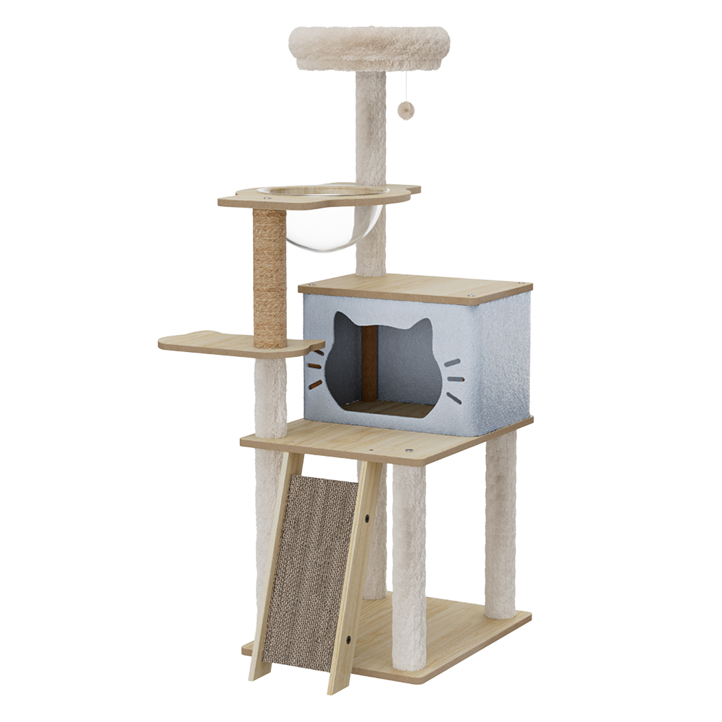Pawz Cat Tree Tower Scratcher Wood Condo House 120cm-1942353719345680392