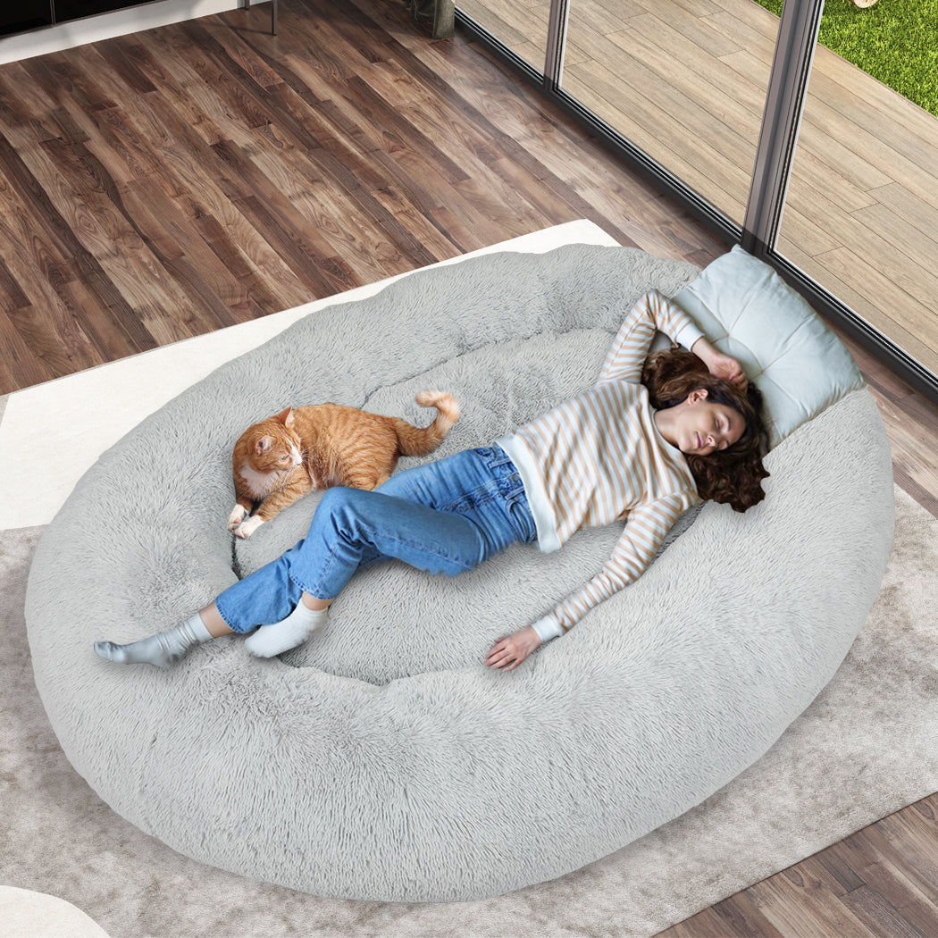 TheNapBed 1.8m Human Size Pet Bed Fluffy Grey-1942352750591479814