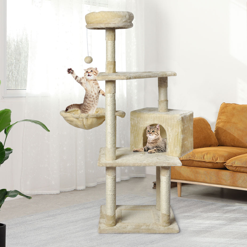 PaWz Cat Tree Toy Scratching Post Scratcher Beige-1942353259381526534