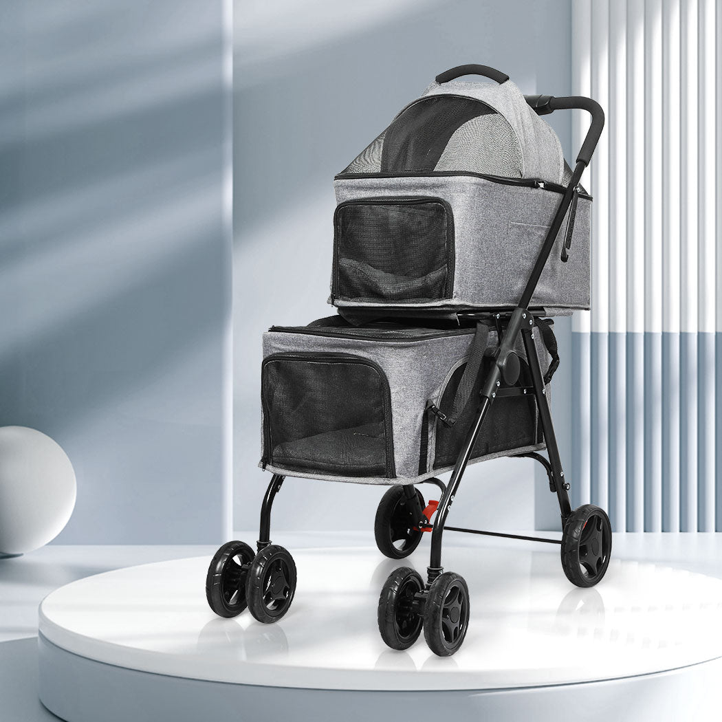 PaWz Two-tier Pet Stroller Double Dog-1942352822196637702