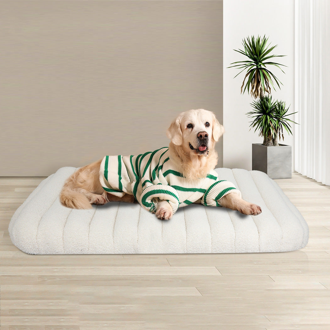 Pawz XL Size Orthopedic Dog Bed with Sherpa Plush Removable Cover in White-1942353722130698246