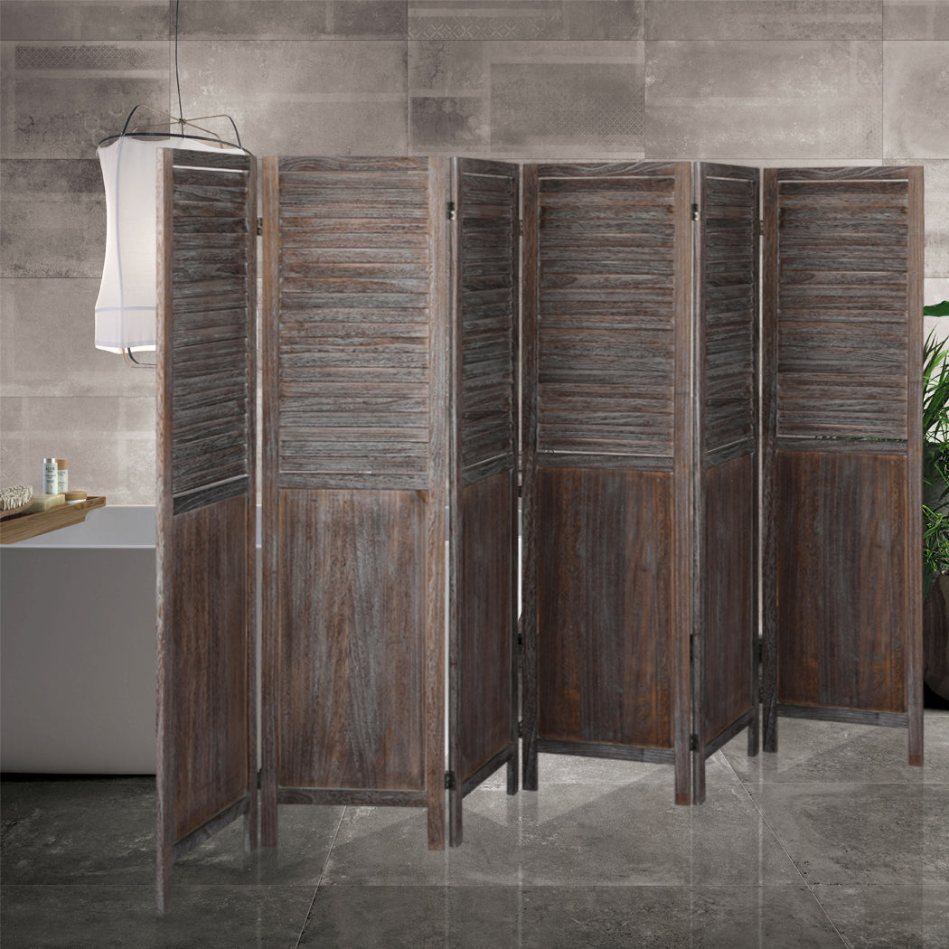 Levede 6 Panel Partition Room Divider Brown