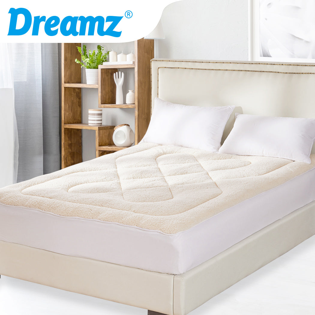 DreamZ Mattress Topper 100% Wool Underlay Double
