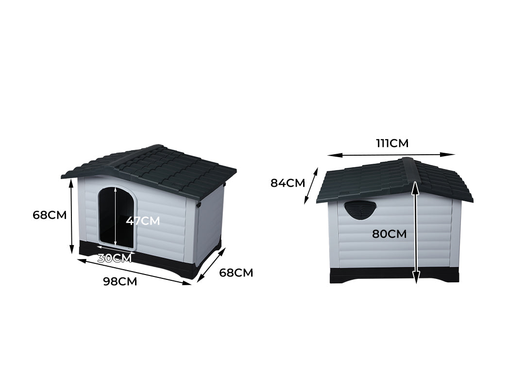 PaWz Dog Kennel Outdoor Indoor Plastic XL Grey-1942353083107512322