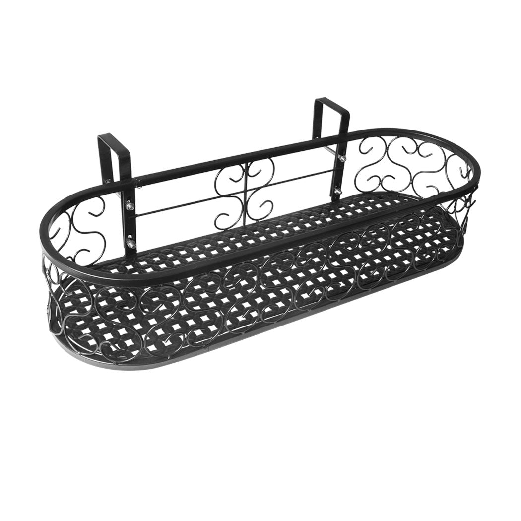 Levede Plant Stand Outdoor Indoor Home Black Oval