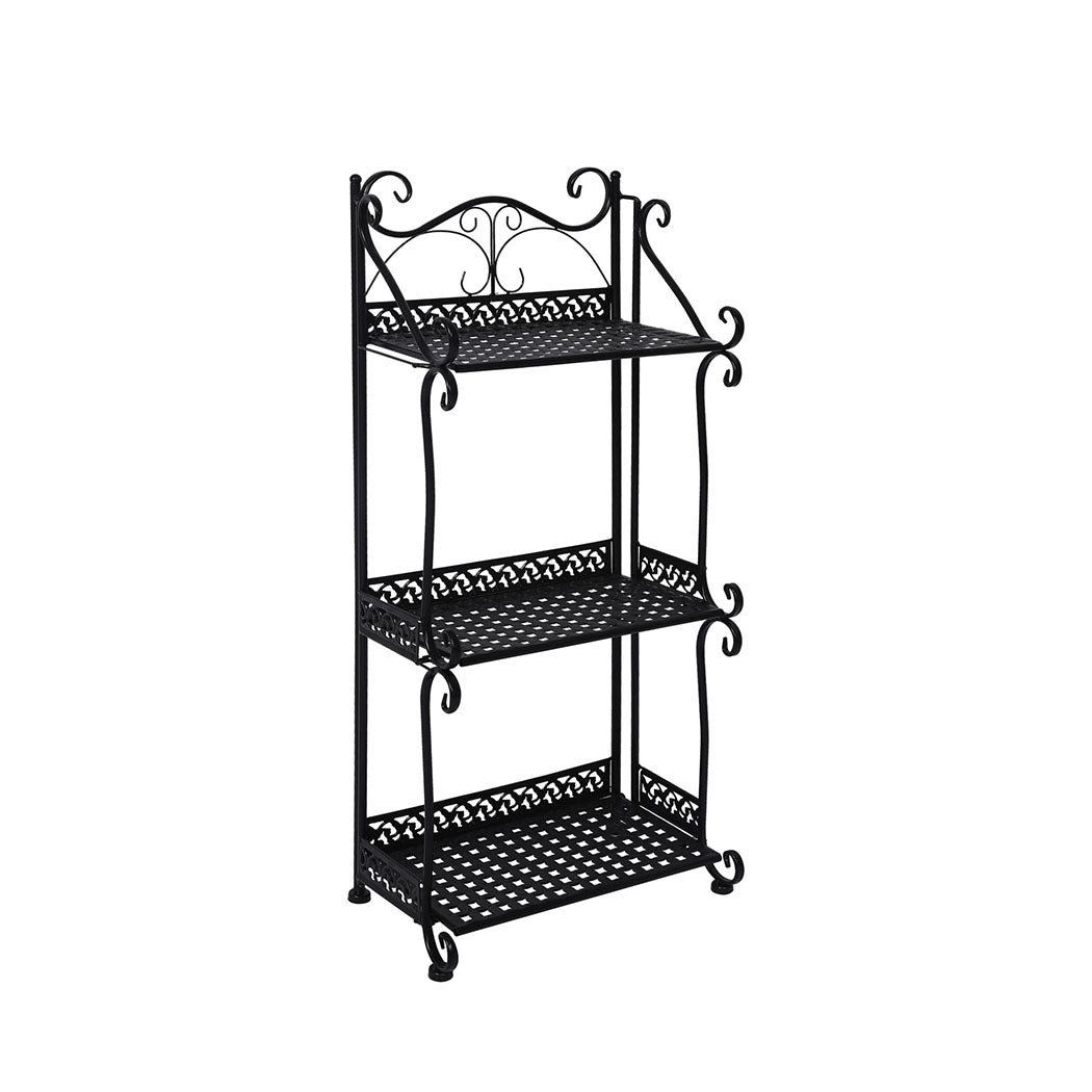 Levede Plant Stand 3 Tiers Outdoor Indoor Black