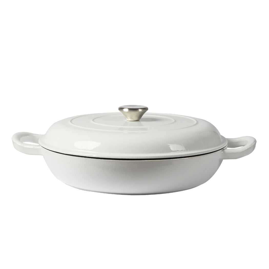 TOQUE 3.5L Enamel Dutch Oven Pan in White Colour