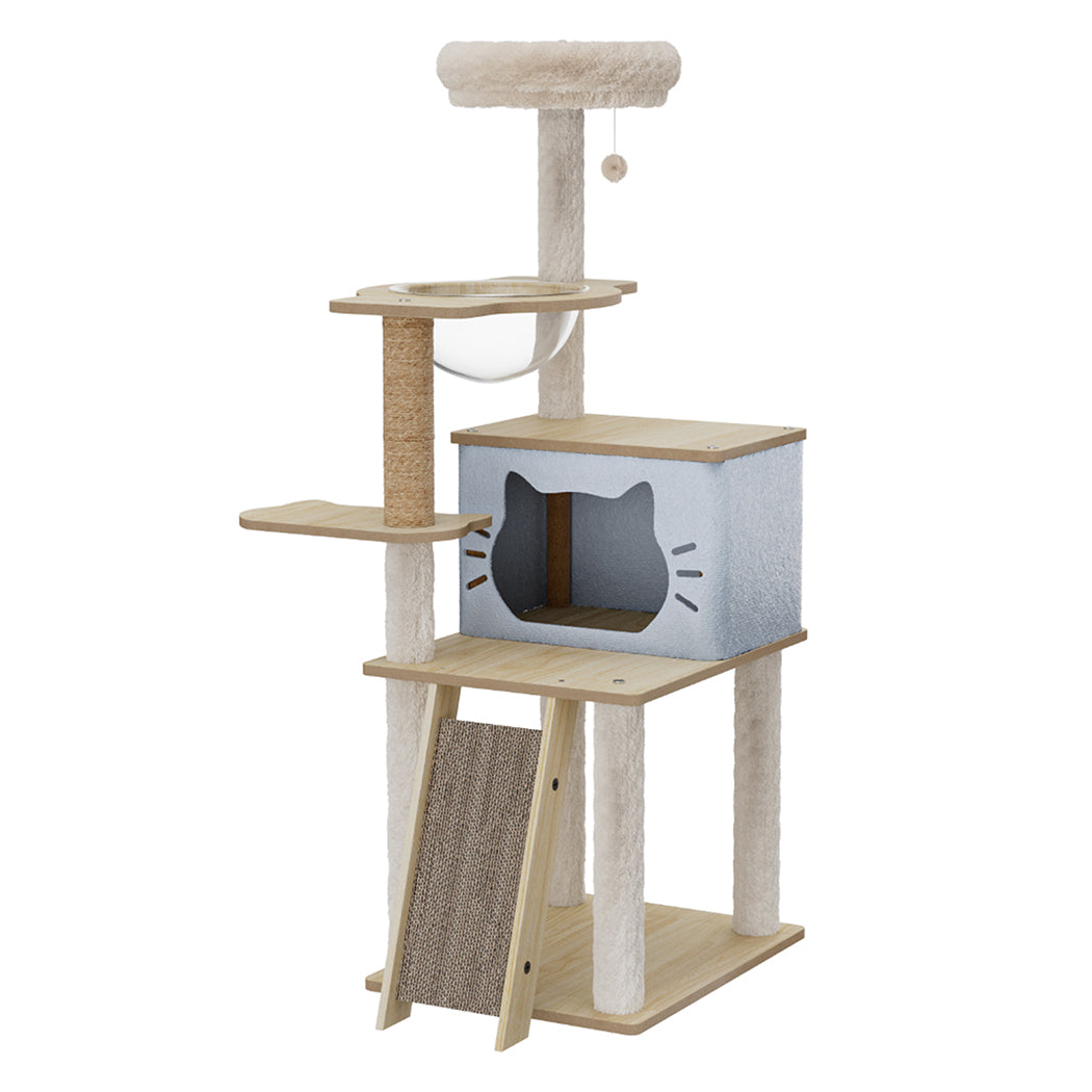 Pawz Cat Tree Tower Scratcher Wood Condo House 120cm-1942353719345680384