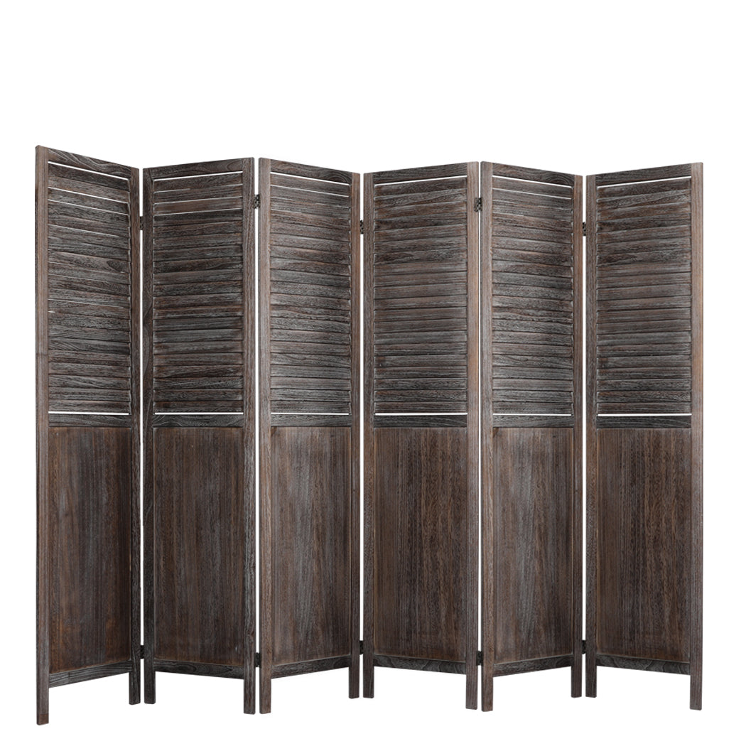 Levede 6 Panel Partition Room Divider Brown