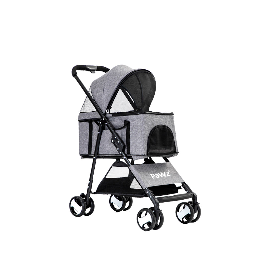 PaWz Large Pet Stroller Dog Cat Travel Grey-1942352820820905984