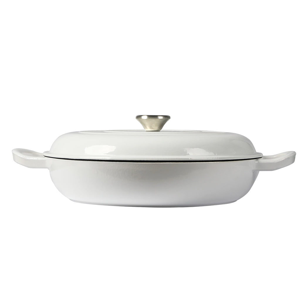 TOQUE 3.5L Enamel Dutch Oven Pan in White Colour
