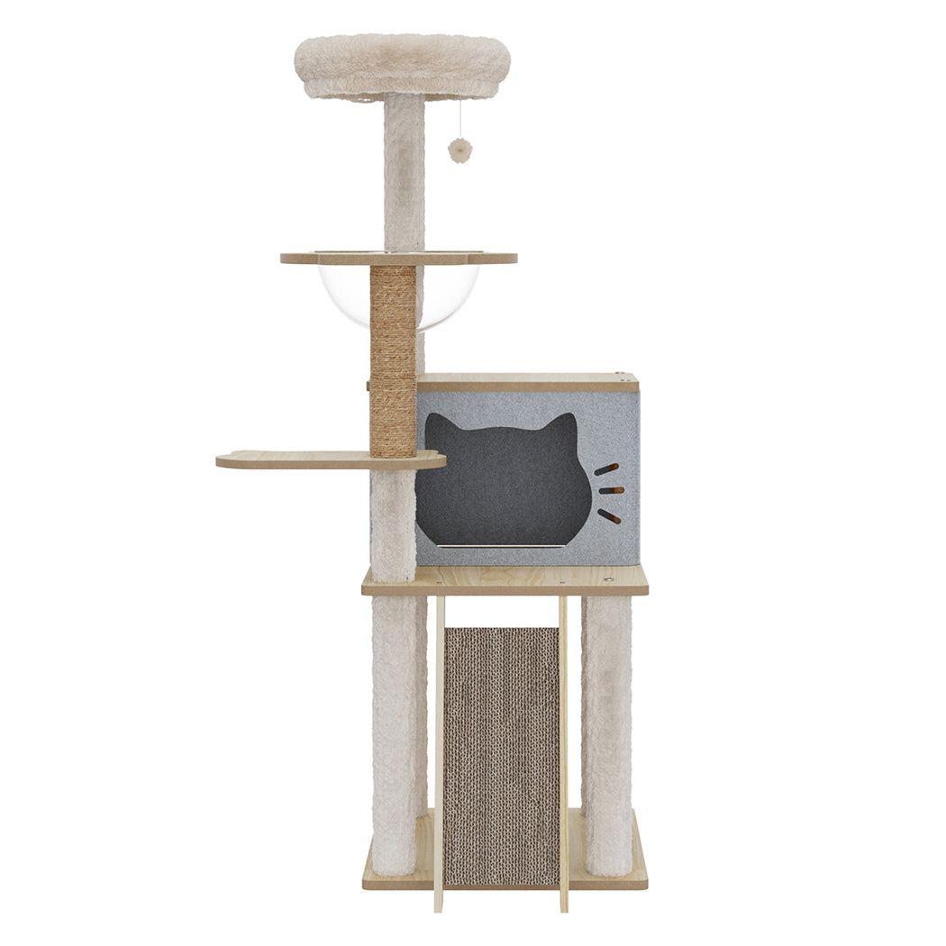 Pawz Cat Tree Tower Scratcher Wood Condo House 120cm-1942353719345680385