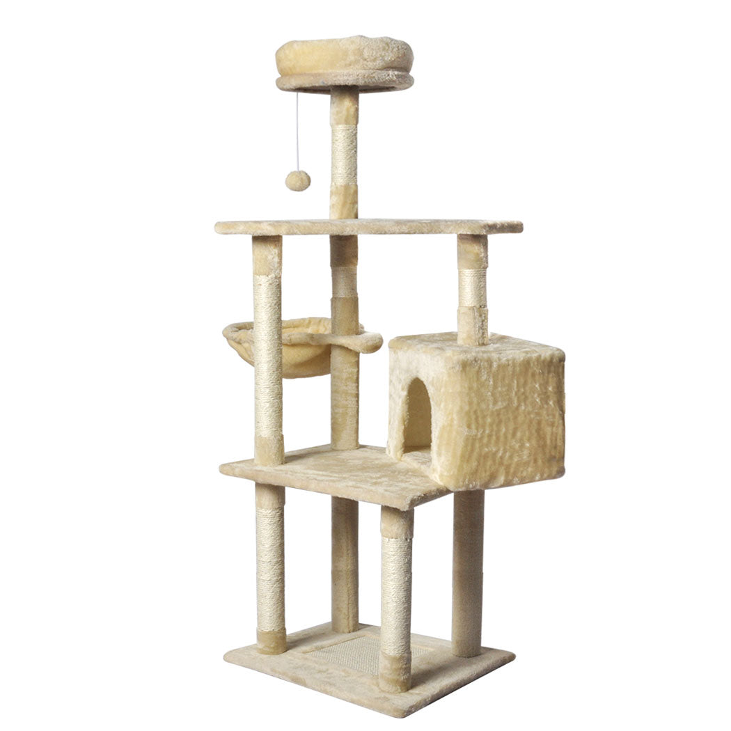 PaWz Cat Tree Toy Scratching Post Scratcher Beige-1942353259381526529