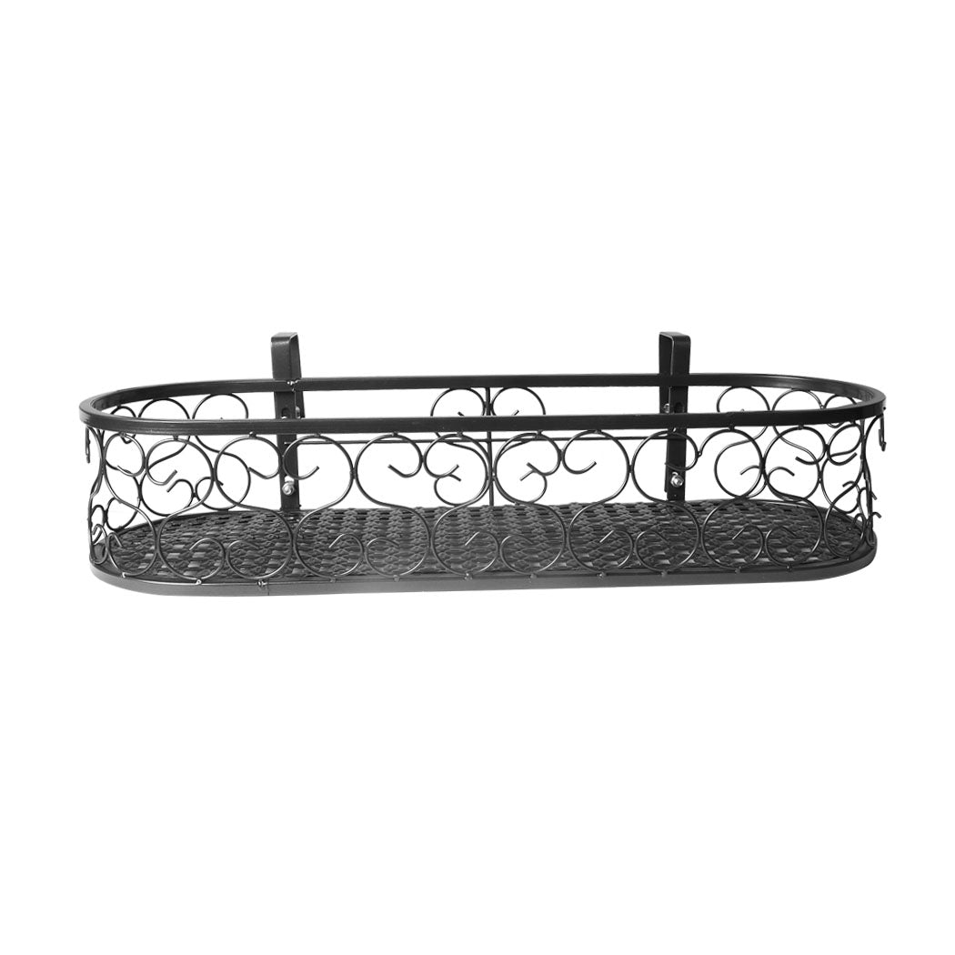 Levede Plant Stand Outdoor Indoor Home Black Oval