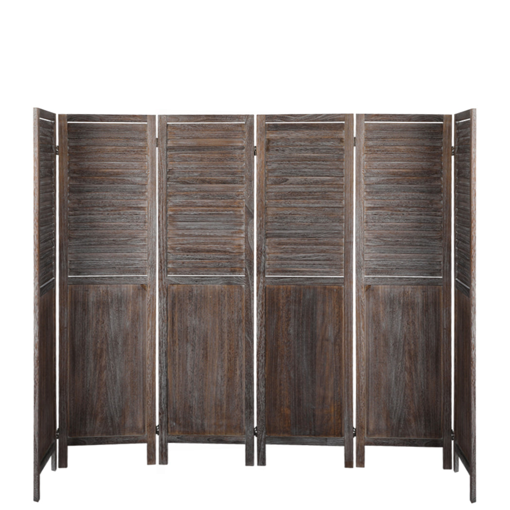 Levede 6 Panel Partition Room Divider Brown