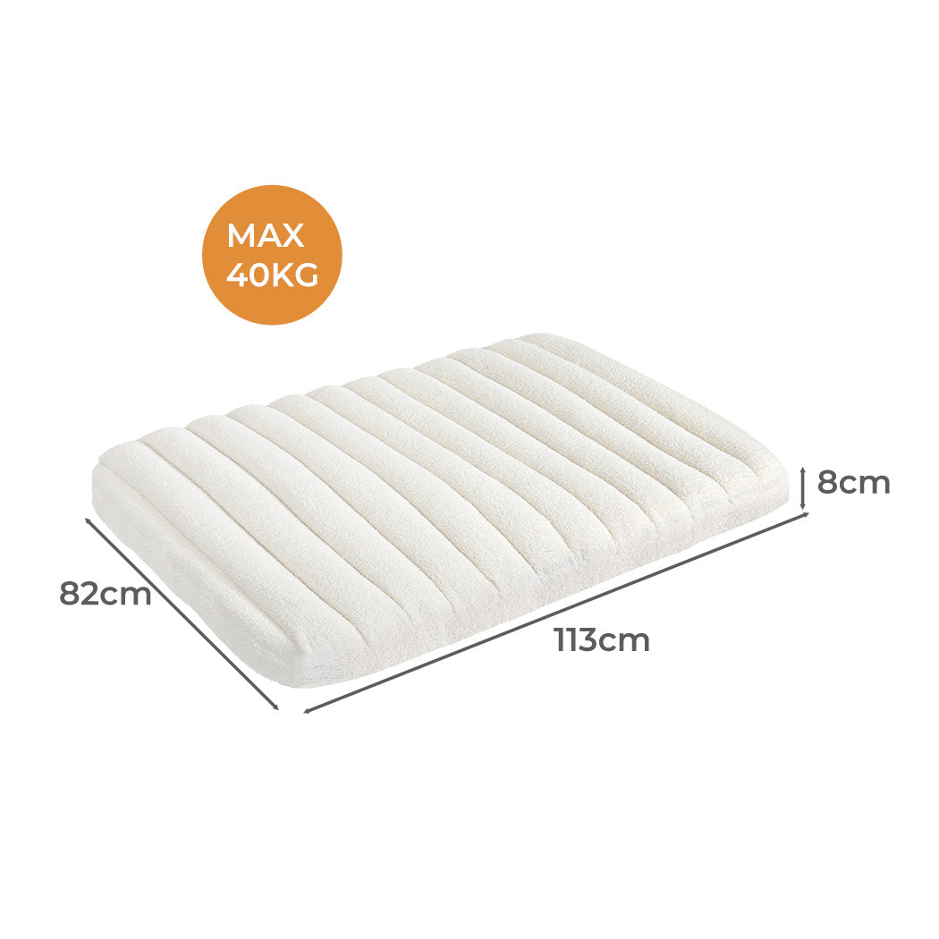 Pawz XL Size Orthopedic Dog Bed with Sherpa Plush Removable Cover in White-1942353722130698242