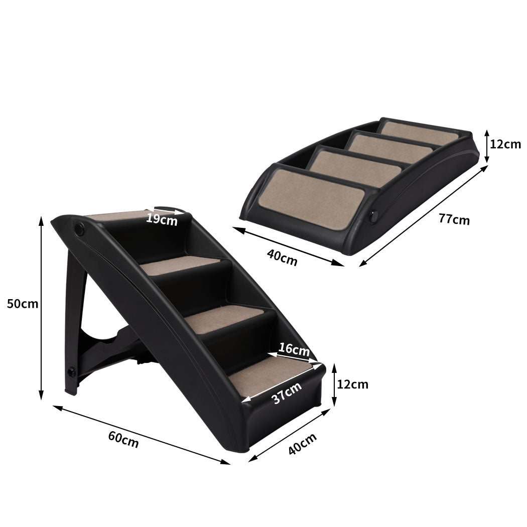 PaWz Pet Ramp Indoor Dog Steps Stair Black-1942353066460319746