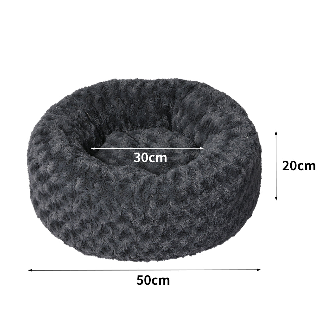 PaWz Calming Dog Bed Warm Soft Plush S Dark Grey Small-1942352744987889666