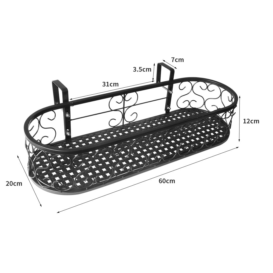 Levede Plant Stand Outdoor Indoor Home Black Oval