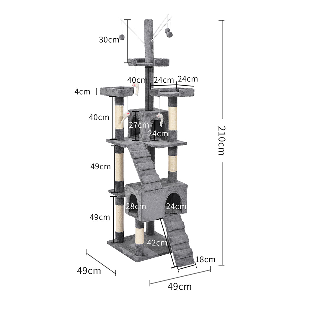 PaWz Cat Tree Scratching Post Scratcher Grey-1942353259192782850