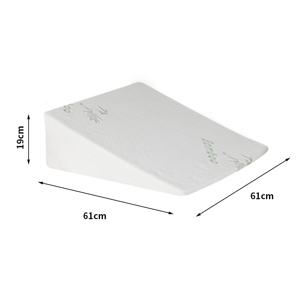DreamZ Bedding Wedge Pillow Memory Foam White 19