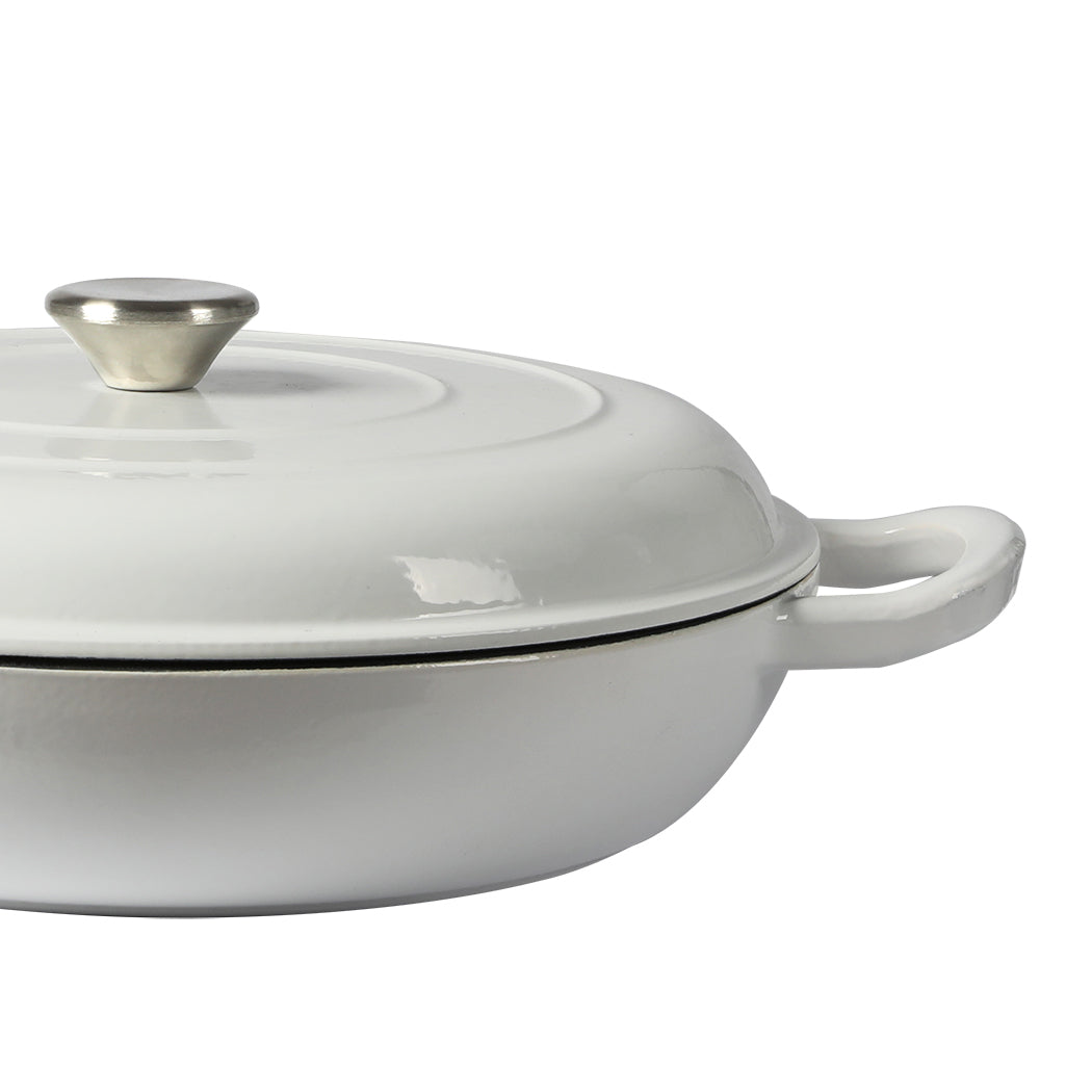 TOQUE 3.5L Enamel Dutch Oven Pan in White Colour