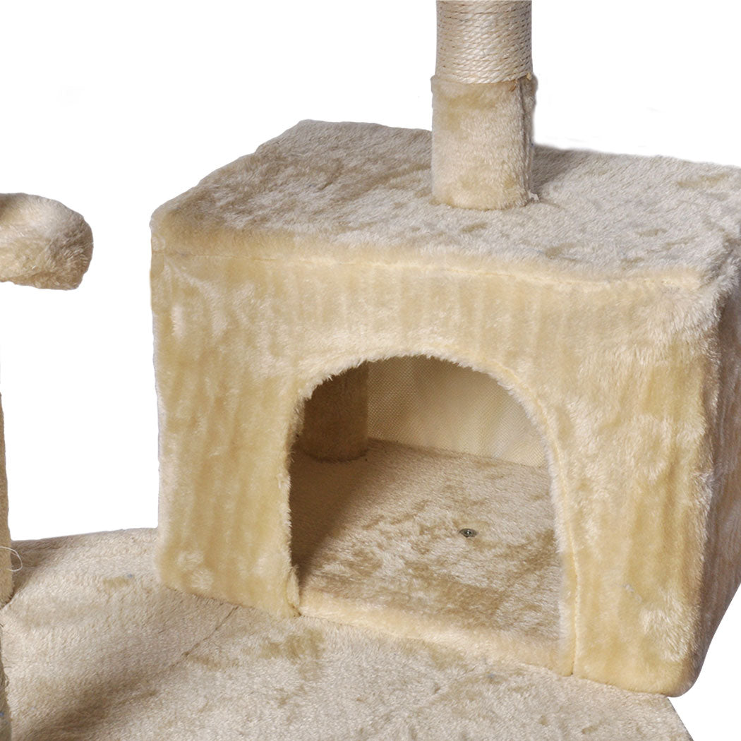 PaWz Cat Tree Toy Scratching Post Scratcher Beige-1942353259381526531