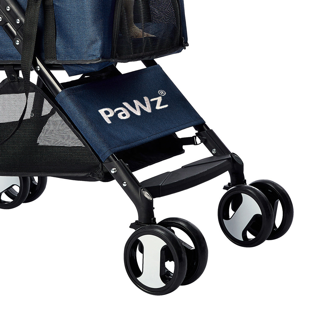 PaWz Large Pet Stroller Dog Cat Carrier Blue-1942352820661522436