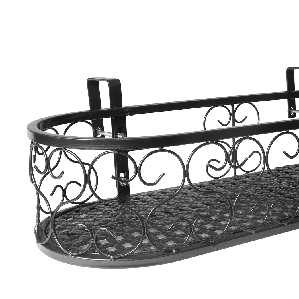 Levede Plant Stand Outdoor Indoor Home Black Oval