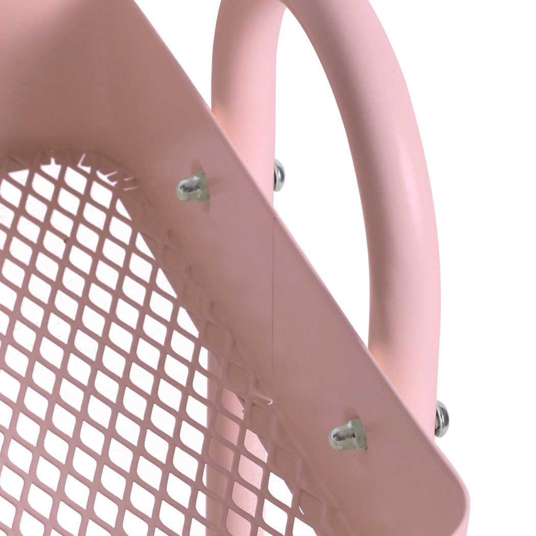 Levede 3 Tiers Kitchen Trolley Cart Pink