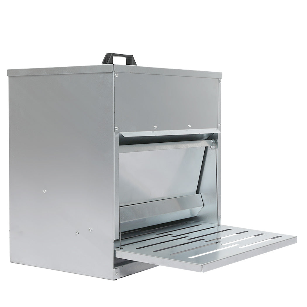 PaWz 10KG Auto Chicken Feeder Dispenser Galvanised Steel-1942353692590215173