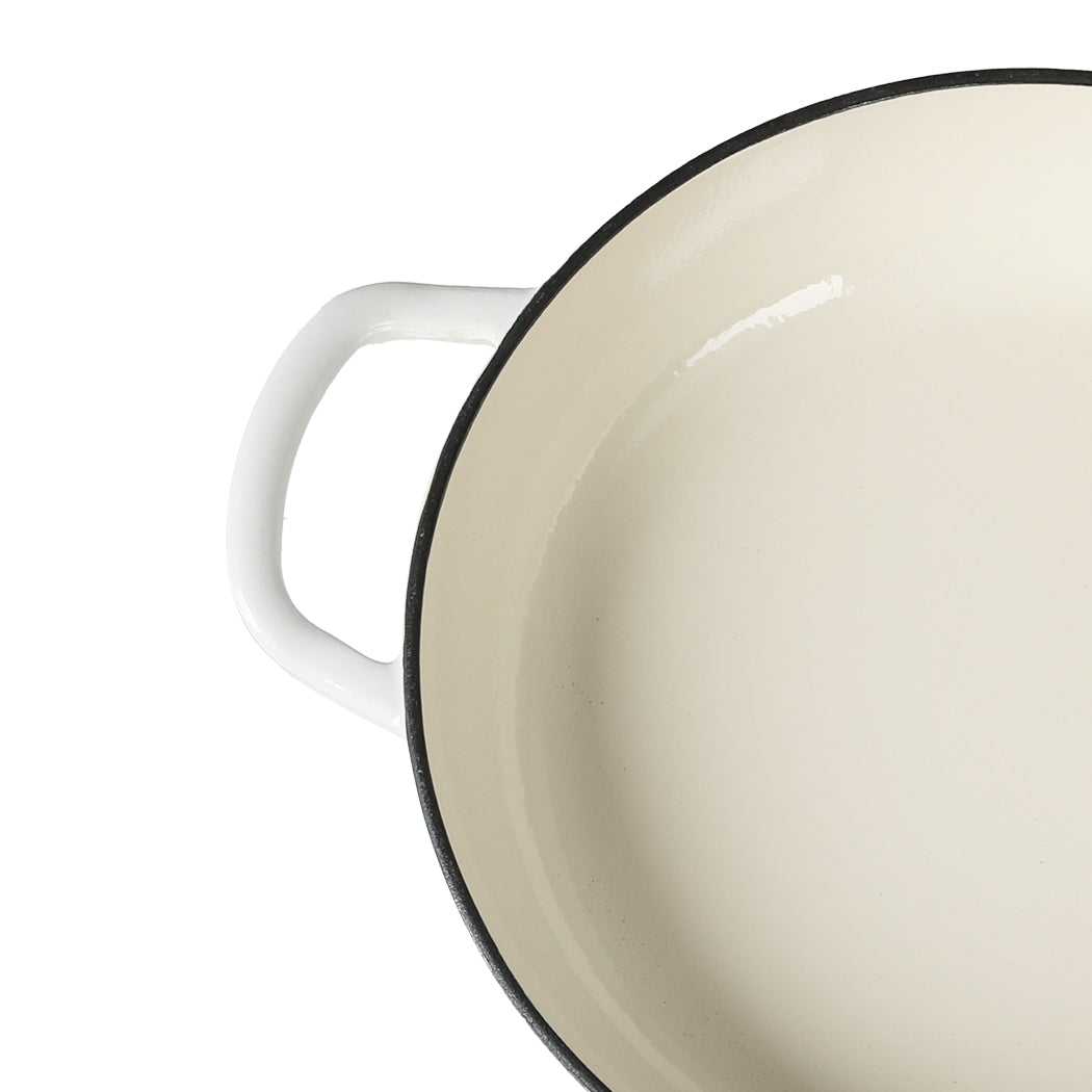 TOQUE 3.5L Enamel Dutch Oven Pan in White Colour
