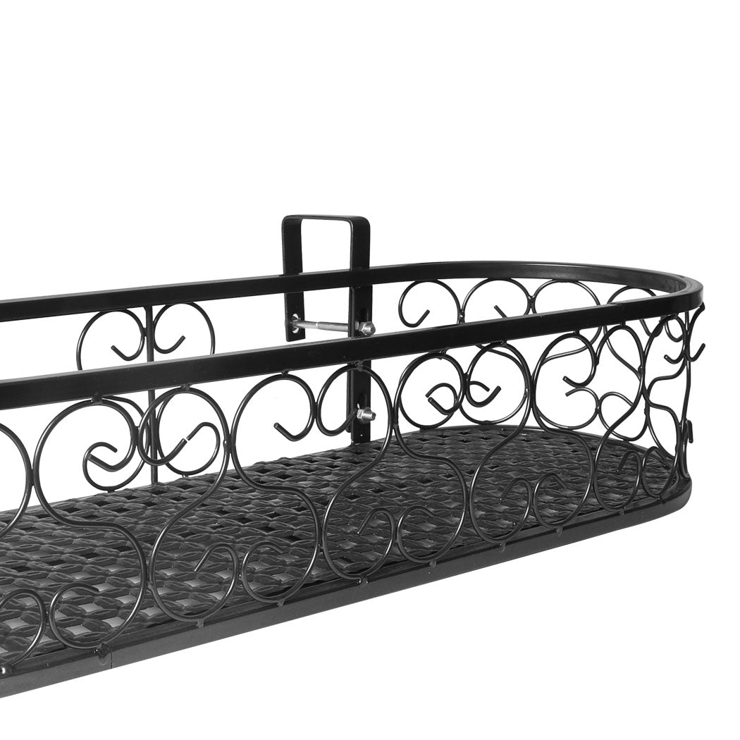 Levede Plant Stand Outdoor Indoor Home Black Oval