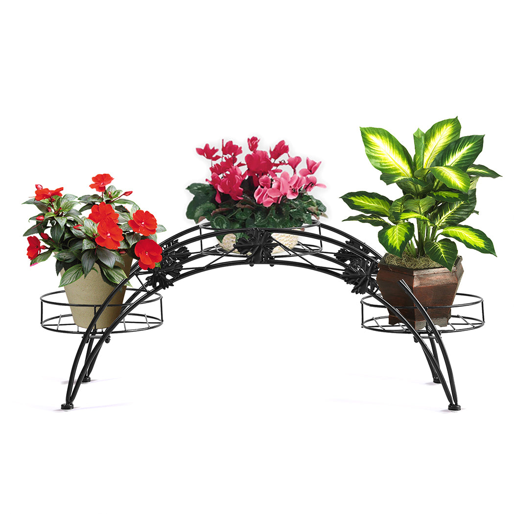 Levede Plant Stand Outdoor Indoor Metal Black