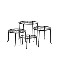 4 x Levede Metal Plant Stand Outdoor Black