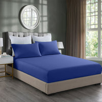 Royal Comfort Bamboo Cooling 2000TC 3-Piece Combo Set - Queen-Royal Blue