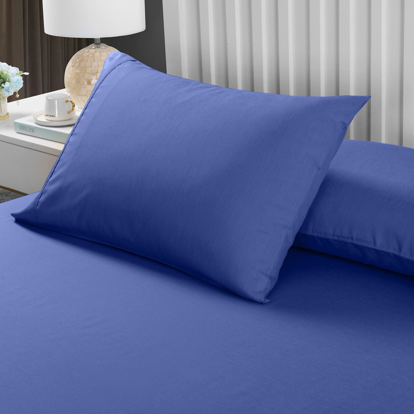 Royal Comfort Bamboo Cooling 2000TC 3-Piece Combo Set - Queen-Royal Blue