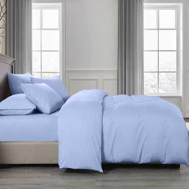 Royal Comfort Bamboo Cooling 2000TC Quilt Cover Set - Queen-Light Blue