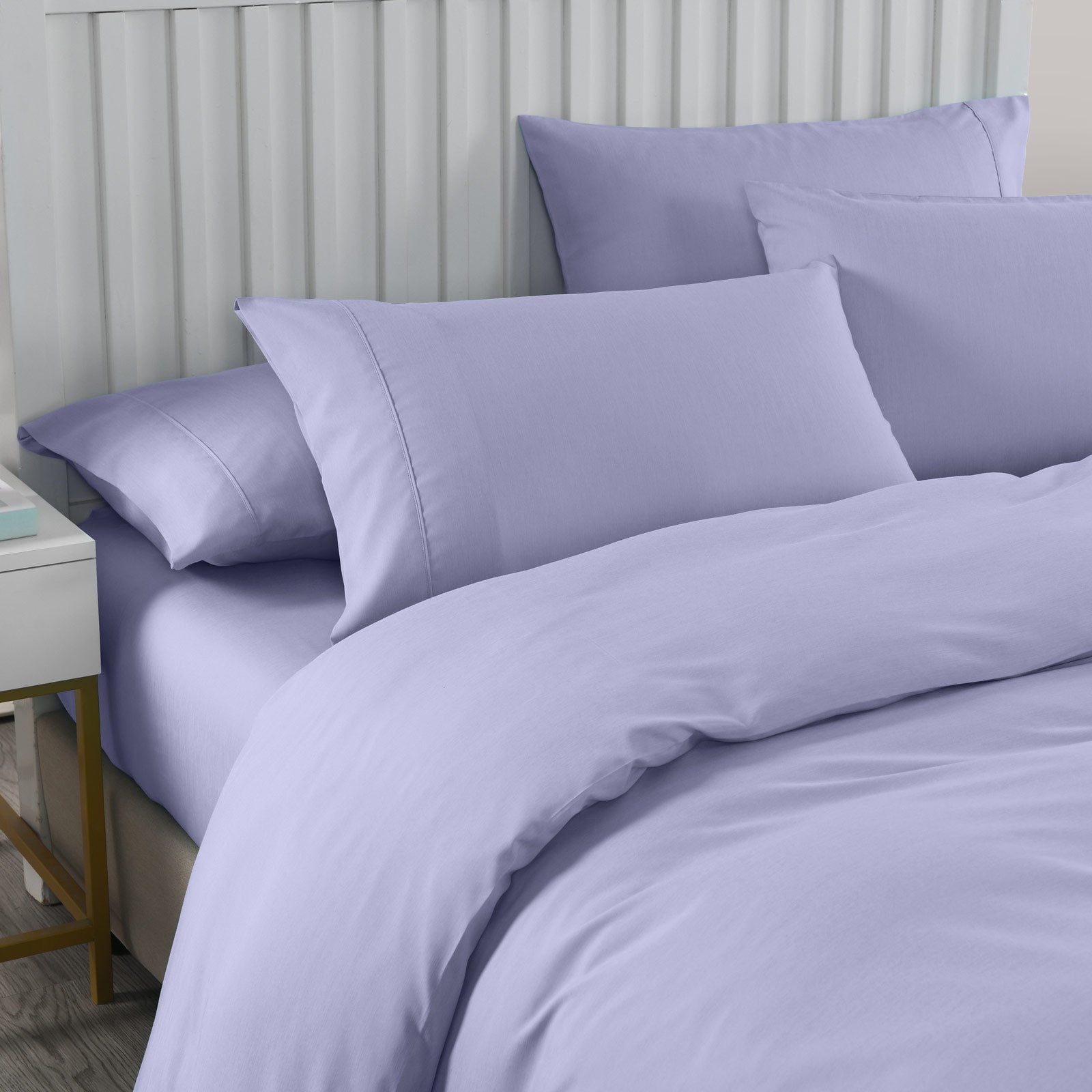 Royal Comfort Bamboo Cooling 2000TC Quilt Cover Set - Queen-Lilac Grey