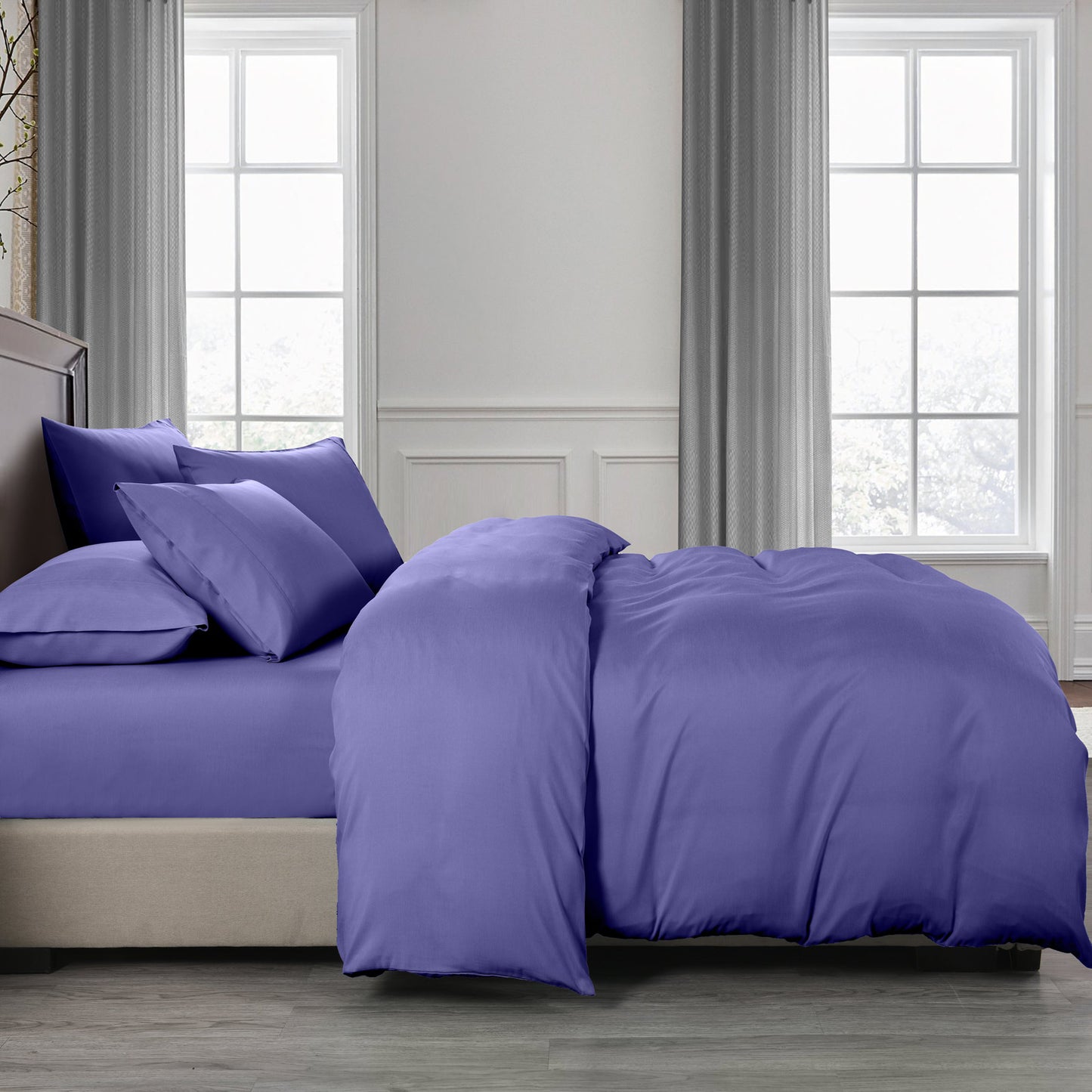 Royal Comfort Bamboo Cooling 2000TC Quilt Cover Set - Queen - Royal Blue