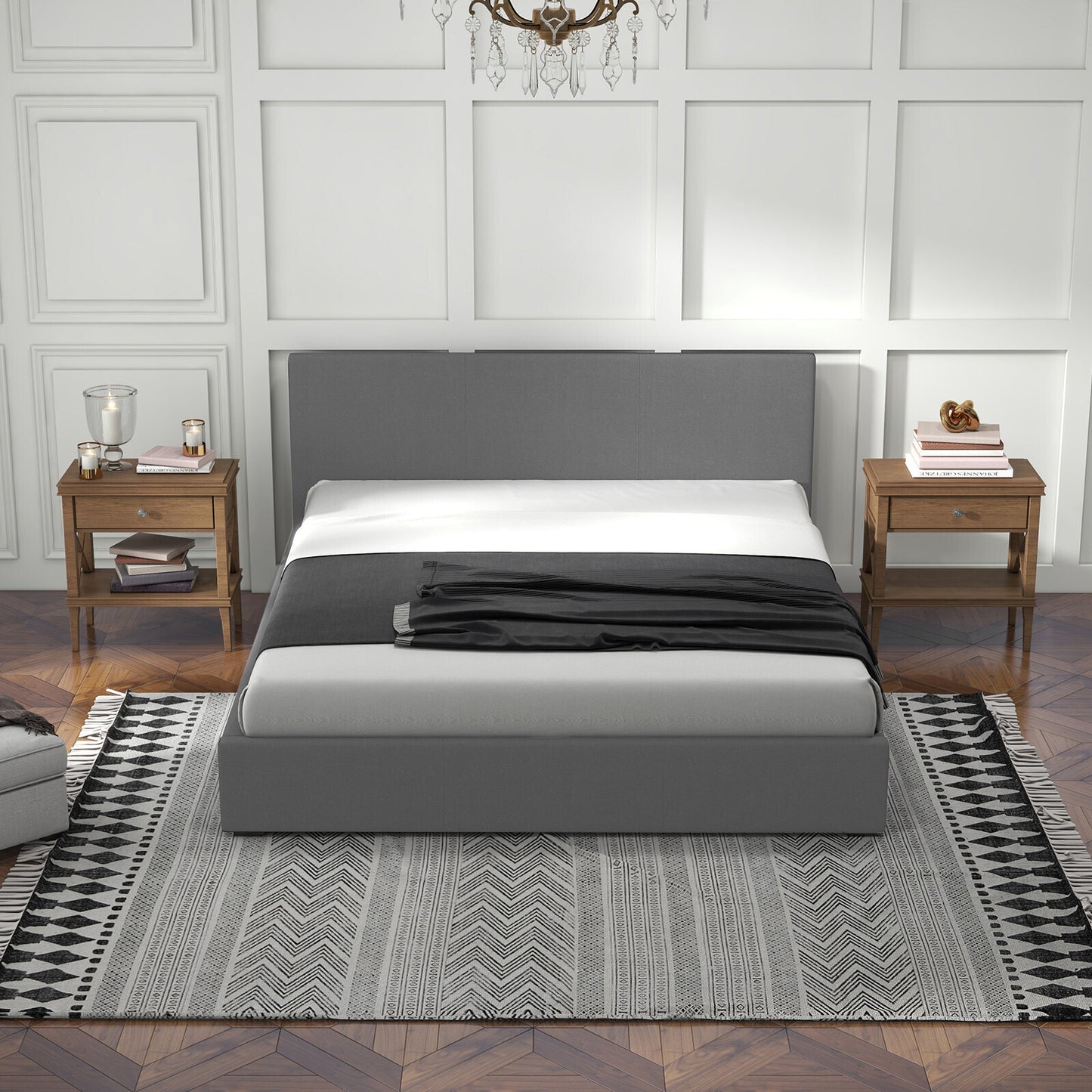 Milano Sienna Luxury Bed with Headboard (Model 2) - Grey No.28 - King