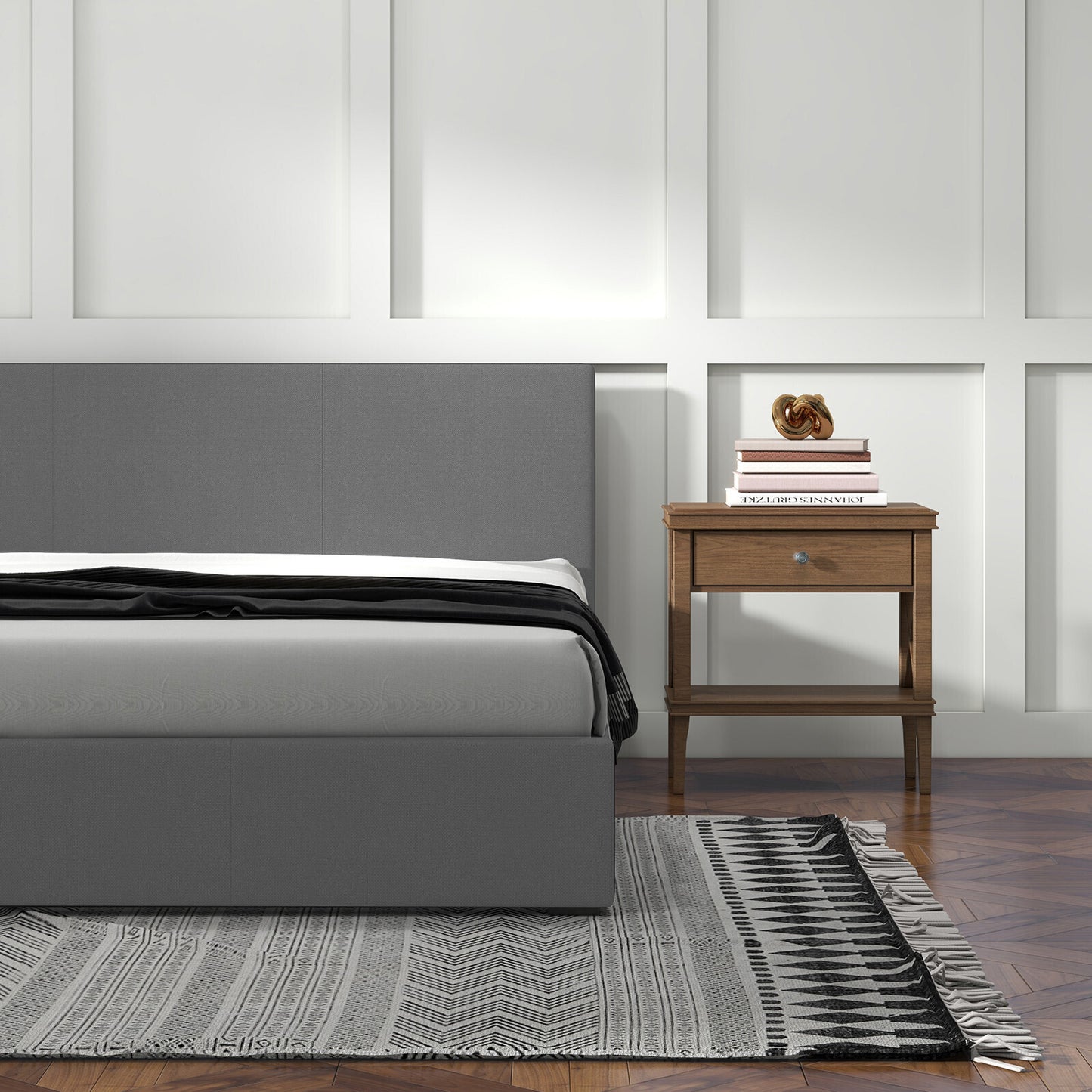 Milano Sienna Luxury Bed with Headboard (Model 2) - Grey No.28 - King