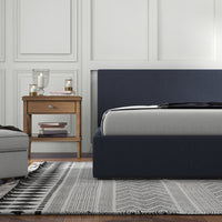 Milano Luxury Gas Lift Bed with Headboard (Model 1) - Charcoal No.35 - Single