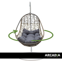 Arcadia Furniture Rocking Egg Chair - Oatmeal and Grey