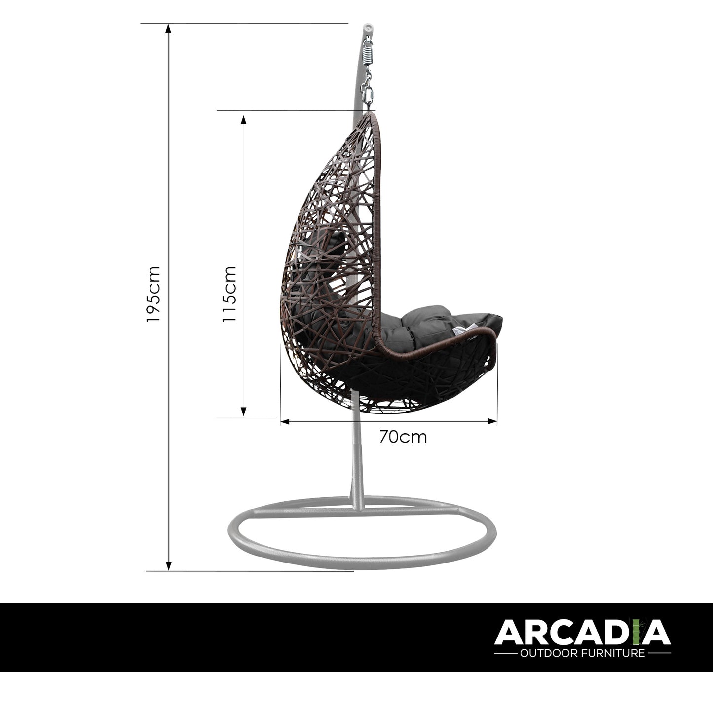 Arcadia Furniture Egg Chair - Oatmeal and Grey