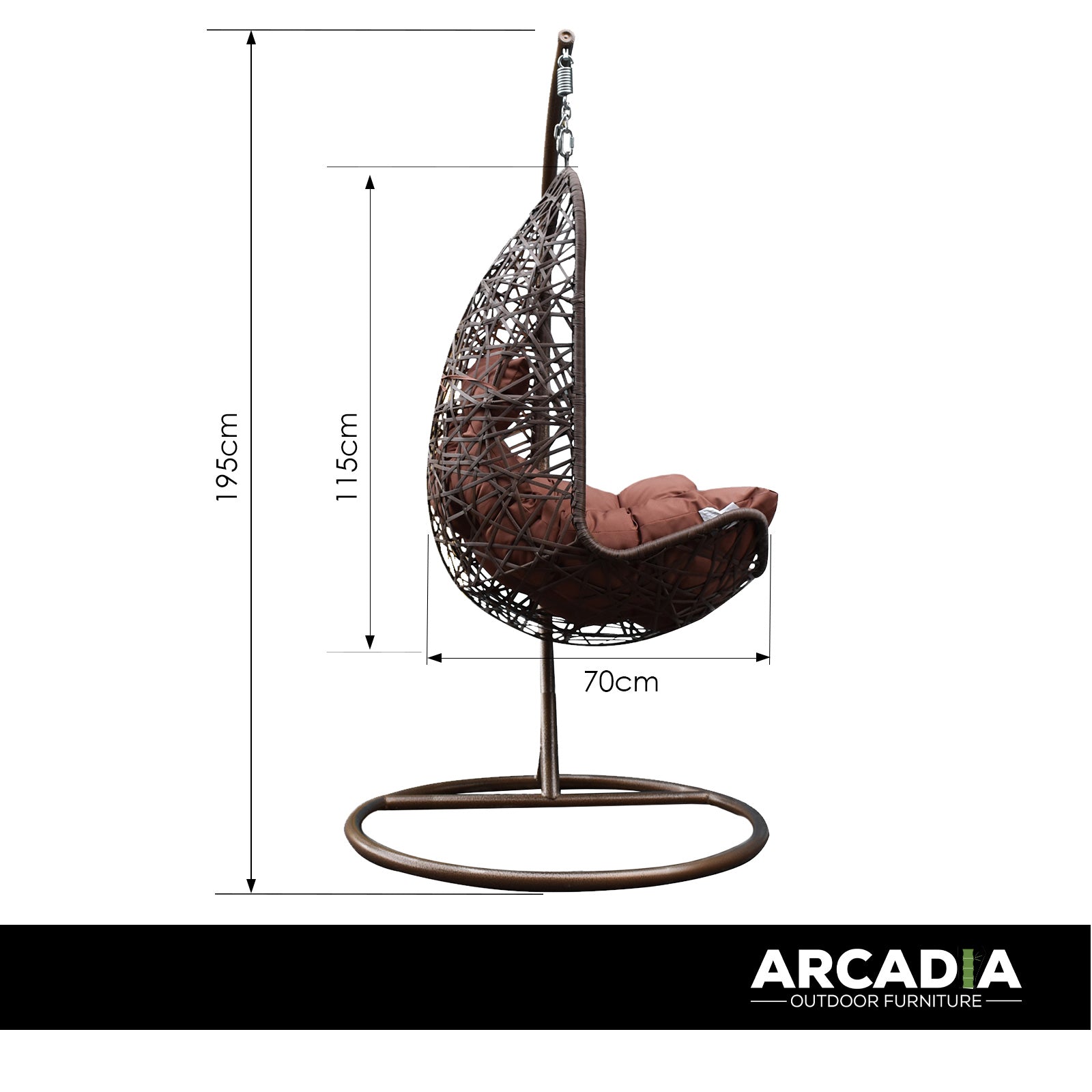 Arcadia Furniture Egg Chair - Brown and Coffee