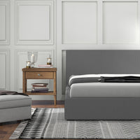 Milano Luxury Gas Lift Bed with Headboard (Model 1) - Grey No.28 - King